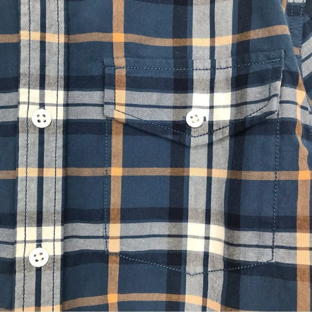 The North Face Blue Plaid 100% Cotton Button Up Long Sleeve Shirt